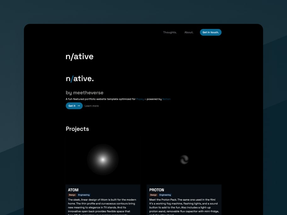 Native - template preview
